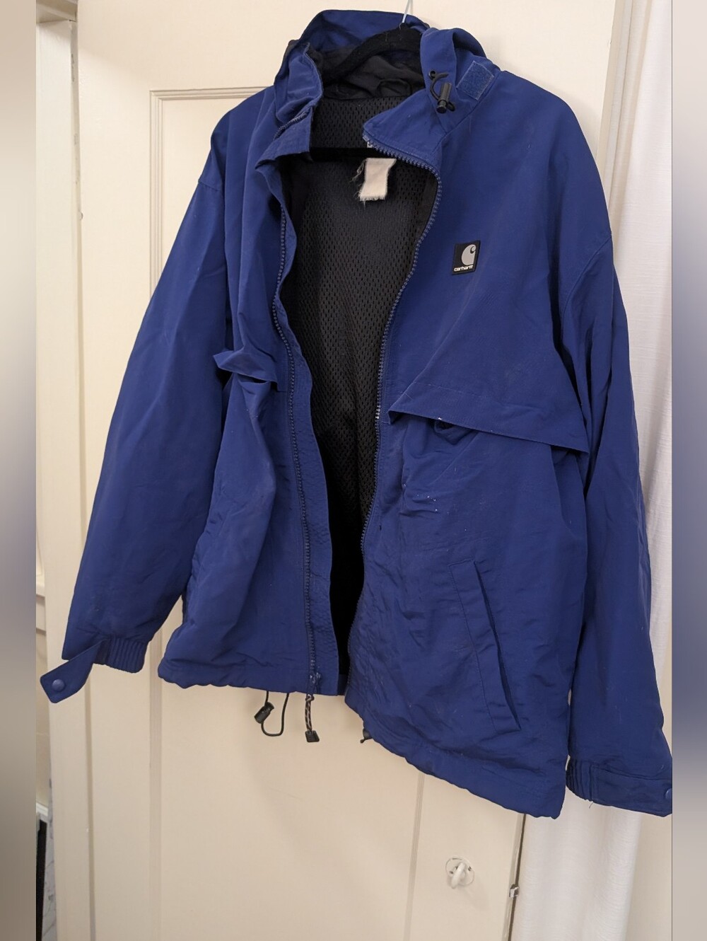 Carhartt Men's Royal Blue Hooded Raincoat Jacket